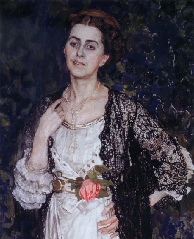 Alexander Yakovlevich GOLOVIN The Portrait of Mrs.Makovska oil painting image